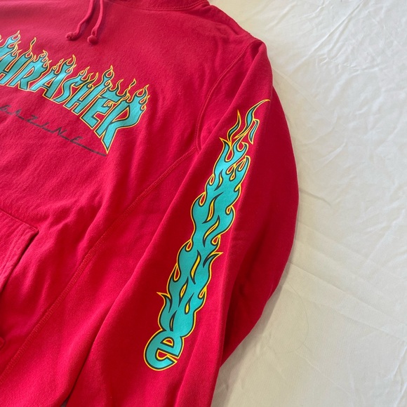 Supreme Thrasher Flame Logo Hoodie Red Size Medium - Picture 4 of 10